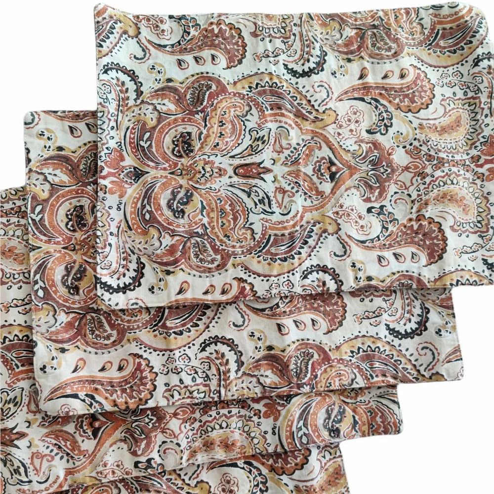 🔥4/$20 Max Studio Home Cotton Fabric Paisley Placemat Set of 4